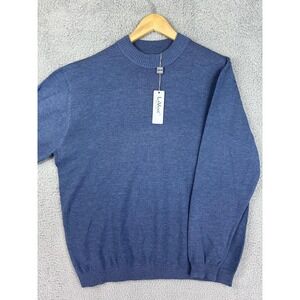 Lavane Sweater Mens 2XL Blue Pullover Crewneck Cotton Acrylic Knit Classic New